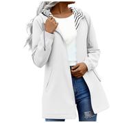 Cocila Veste -Longue à Capuche Pour Femme Couleur Unie Avec Poches Et Fermeture éClair Automne-Hiver Chaussettes Pour Femmes Veste Jean En Jean Rose Femme Only BrodéE Vestes De Moto 3 1