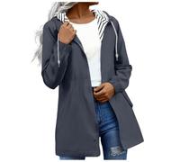 Cocila Veste -Longue à Capuche Pour Femme Couleur Unie Avec Poches Et Fermeture éClair Automne-Hiver Chaussettes Pour Femmes Veste Jean En Jean Rose Femme Only BrodéE Vestes De Moto 3 1