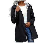 Cocila Veste -Longue à Capuche Pour Femme Couleur Unie Avec Poches Et Fermeture éClair Automne-Hiver Chaussettes Pour Femmes Veste Jean En Jean Rose Femme Only BrodéE Vestes De Moto 3 1