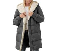 Cocila Veste Longue à Capuche Pour Femmes Doublure Polaire Manches Longues Fermeture éClair ComplèTe Manteau Solide Chaude D'hiver Avec Poche Vestes (Dark Gray L) Veste En Jean Femmes Beige Cuir
