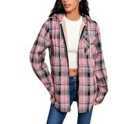 Cocila Veste Polaire à Carreaux Manches Longues Et Poches DéContractéEs Pour Femmes Manteau Court Hiver Chaud (Pink Xl) Veste Mi Saison Only Verte Baseball Simili Cuir Grande Taille
