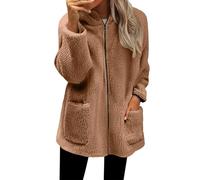 Cocila Veste Polaire Pour Femme Fermeture éClair IntéGrale Douce LéGèRe Manches Longues Capuche Avec Poches 2025 Manteau CintréE Khaki Xxxl Blouson En Jean Femmes Femmes À Capuche