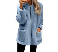 Cocila Veste Polaire Pour Femme Fermeture éClair IntéGrale Douce LéGèRe Manches Longues Capuche Avec Poches 2025 Manteau CintréE Sky Blue S Veste En Jeans Femmes Blouson Femme