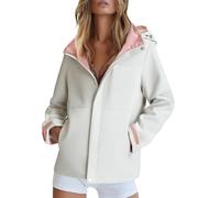 Cocila Veste Softshell Respirante Pour Femmes Coupevent ImperméAble Fonctionnelle Avec Capuche Manteau Fourrure Rouge (Pink M) Veste De Printemps D Ete Blouson Printemps Militaire