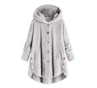 Cocila Vestes De Lit Pour Femmes Manteau Polaire Duveteux Grande Taille Veste BoutonnéE Confortable Tendance 2025 Capuche Fourrure (White S) Veste Jeans Marron Blouson Only