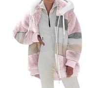 Cocila Vestes Pour Femmes 2025 Hiver Chaud éPais Polaire Duveteux Manteau à Capuche VêTements D'extéRieur Avec Poches Moins Cher (Pink Xl) Veste Blanche Veste Moto Femmes Ete Blouson Only A