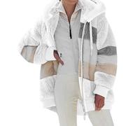 Cocila Vestes Pour Femmes 2025 Hiver Chaud éPais Polaire Duveteux Manteau à Capuche VêTements D'extéRieur Avec Poches Moins Cher (White Xxxl) Veste éTé Veste Marron Blouson Only