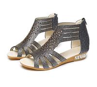 Cocila Ville Sandale Et Nu-Piedsfemme Bout Ouvert De Plage Femmes Outdoor Zip Up Hollow Sandales Dames Femme Été Plates Chaussures Pieds Larges Chaussure Ouverte Confortables Confortable Le noir 39