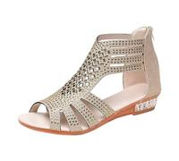 Cocila Ville Sandale Et Nu-Piedsfemme Bout Ouvert De Plage Femmes Outdoor Zip Up Hollow Sandales Dames Femme Été Plates Chaussures Pieds Larges Chaussure Ouverte Confortables Confortable Beige 41