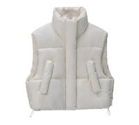Cocila Winter Elegant Solid Color Vest Zipper Sleeveless Casual Warm Robe Polaire Grande Taille (Beige L) Veste Cuir Veste SuéDine Femmes Blouson Only Running Impermeable Vestes De RandonnéE