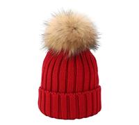 Cocila Winter Hats Autumn and Knitted Hat Color Warm Comfortable Ski Adjustable Men Women Bowler Chapeaux Et Casquettes (Red One Size) Casquette Personnalisable Casquette Saharienne Homme Bonnet