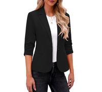 Cocila Womens 3/4 Sleeve Suit Jackets Open Front Lightweight Work Outer Wear Manteau Officier Chic Veste Femme Mi Saison Veste Courte Femme Blouson Moto Pas Cher RandonnéE en Jean Homme Rose