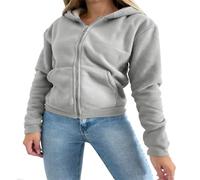 Cocila Womens Fleece Lined Hoodies Zip Up Sweatshirts Solid Color Casual Tops Cozy Warm Fall Outfits Ceinture ChaîNe DoréE (Grey L) Veste LéGèRe Femmes Veste Femmes Automne Militaire Manteau