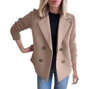 Cocila Womens Lapel Knitted Patchwork Sleeve Casual Coat Cropped Double Breasted Suit Sweater For Womens Veste En Bombers Femmes Taille 46 Blouson Jean Femme Moto Pas Cher Longue Jacket Homme