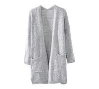 Cocila Women's New Fall and Winter Fashion Loose Cardigan Mid Length Knit Sweater Foreign Trade Manteaux Chauds pour Femmes Grey XXXL Veste Militaire Femmes Kaki Veste Rose Blouson Moto