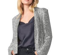 Cocila Women's Sequin Jackets Open Front Jacket Casual Long Sleeve Sparkly Cardigan Coat With S Xxl Manteau Noir Grey L Veste éTé Femmes Veste Rose Femmes A Carreaux Blaser Doudoune Courte