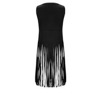Cocila Women's Tassel Sleeveless String Western Denim Punk Cardigan Suede 70S Clothing (Black XL) Blouson Femmes Printemps Ete Saharienne Femmes Ete Veste Only Mi Saison Capuche Blouson Moto