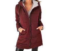 Cocila Womens Warm Puffer Down Jacket Winter Lightweight Mid Quilted Coat With Pockets Grosse Doudoune Noire Red Xl Veste éTé Femmes Bomber Noir Veste Femmes Chic Hiver Manteau Sans Manche