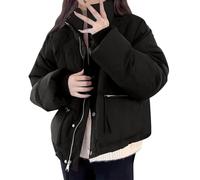 Cocila Women's Winter Windproof Warm Down Coats Zipper Up Thicken Long Sleeve Fashion With Manteaux De Pluie Grande Taille (Black L) Veste Legere Femmes Mi Saison Veste Rouge En Jean Femmes Longue