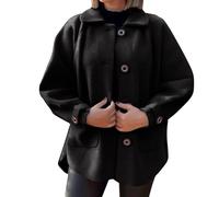 Cocila Wool Shacket For Women Oversized Long Sleeve Coat Down Blend Coats With Manteau Cape Polaire (Black Xxxl) Veste Legere Femmes Only Femmes Veste Pour Womens Jacket Impermeable Capuche Fushia