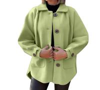 Cocila Wool Shacket For Women Oversized Long Sleeve Coat Down Blend Coats With Manteau Cape Polaire (Green Xl) Blouson Femmes Only Femmes Veste En Cuir Randonnee Impermeable Blouson Hiver Marron