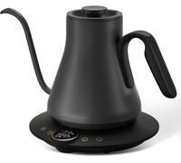 Cocinare FLOW B9 Bouilloire pour café filtre, contrôle précis de la température pour le café filtre et le thé, ébullition rapide 1500 W, réservoir intérieur en acier inoxydable 0,9 L, noir mat