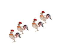 Cock Collectible Thanksgiving Funny Rhinestone Animal Rooster Pin Bird Brooch Alloy