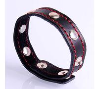 Cock Ring Erection Testicule Stretcher Anneaux de Pénis Adjustable Ring Set Love Rings Basic Penis Ring, Black String with Red t-shirt exercice retardé anneau