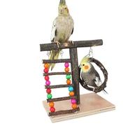 Cockatiel Bird Perch, Wooden Parrot Perch, Playstand for Birds, Bird Perch Training Toy, Parrot Cage Accessoires, Tabletop Parrot Stand, Natural Bird Perch, Wooden Bird Playground, Bird Toy Playground