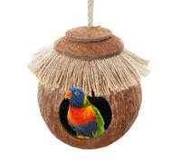 Cockatiel Nest, Bird Nest House Cage à oiseaux de noix de coco avec couverture tissée pour oiseaux de perroquet, hamster, écureuil, tourtereaux, pinsons