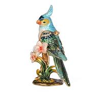 Cockatiel perroquet oiseau Figurine bibelot précieux bijoux collier boîte étain ornement objets de collection cadeaux