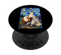 Cockatoo Parrot Playing Guitar Whimsical Art Music Camping PopSockets PopGrip Adhésif