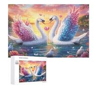 Cockatoos Roses et Blancs au Coucher du Soleil Puzzle 1000 Pièces pour Adultes Loisirs De Table Amélioration De L’Attention Cadeau pour Usage Quotidien 1000 PCS