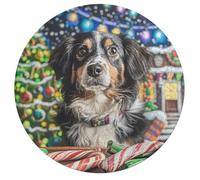 Cocker Espagne Rond Puzzle 195 Pièces Cute Little Dog Animal Adultes Enfants Forme d'animal Encastrement Parfait Qualité Premium Artistique Art Activité Artistique Murale 195 PCS