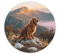Cocker Spaniel 1000 Pièces Casse-tête Animal de Compagnie Chien Puzzle Rond pour Adultes Et Enfants Classiques Jeux De Défi Uniques Décompression 1000pcs (67.5x67.5cm)