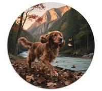 Cocker Spaniel 1000 Pièces Puzzle Animal de Compagnie Chien Puzzle Rond pour Adultes Et Enfants Classiques Jeux De Défi Uniques Qualité Supérieure 1000pcs (67.5x67.5cm)