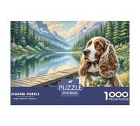Cocker Spaniel américain 1000 Pieces Jigsaw Puzzles for Adults Challenging Game Stress Relieving Entertainment Exercise The Memory of The Brain for Men, Women, Elders, Seniors 38x26cm/1000pcs