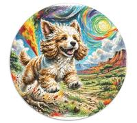 Cocker Spaniel américain 1000 Pièces Puzzle Circulaire Jeu Cadeau Unique Pets Mignons Puzzles Classiques Puzzle Difficile Impossible Jeu D'Intelligence pour Adultes 14+1000pcs (67.5x67.5cm)