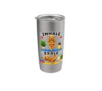 Cocker Spaniel amusant faisant du yoga inhale - Exale DIGOR Gobelet isotherme en acier inoxydable double paroi