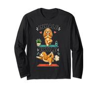 Cocker Spaniel Amusant Faisant du Yoga Inhale - Exale DIGOR Manche Longue