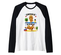 Cocker Spaniel Amusant Faisant du Yoga Inhale - Exale DIGOR Manche Raglan