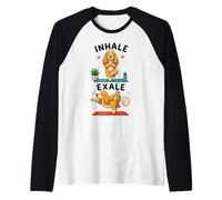 Cocker Spaniel Amusant Faisant du Yoga Inhale - Exale DIGOR Manche Raglan