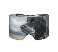 Cocker Spaniel anglais à grandes oreilles bouclées, noir,Masque pour les yeux bloquant la lumière Cache-yeux et cache-oreilles pour le sommeil