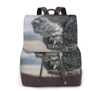Cocker Spaniel anglais à grandes oreilles bouclées, noir,Sac à dos imperméable pour femme, sac à dos de voyage léger en cuir PU tendance