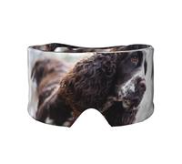 Cocker Spaniel anglais, chiens bouclés blancs brunâtres,Masque pour les yeux bloquant la lumière Cache-yeux et cache-oreilles pour le sommeil