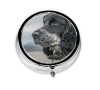 Cocker Spaniel anglais, grandes oreilles bouclées, boîte à pilules noire Meta, 3 compartiments, organiseur portable