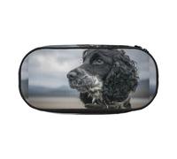 Cocker Spaniel Anglais, Grandes Oreilles bouclées, Noir, Petite Trousse à Crayons, Grande capacité, Organiseur de Papeterie de Bureau