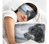 Cocker Spaniel anglais, grandes oreilles frisées, noir, Masque de sommeil pour la maison, les voyages et le travail posté, couvrant entièrement les yeux et bloquant la lumière