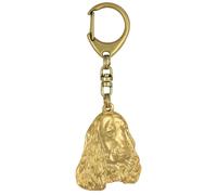 Cocker spaniel anglais I - Porte-clés doré avec chien, décoration de sac à main,