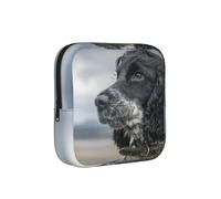 Cocker Spaniel Anglais Noir à Grandes Oreilles frisées, Pochette de Rangement pour Serviettes hygiéniques, Porte-Serviettes avec Fermeture éclair, Porte-Monnaie